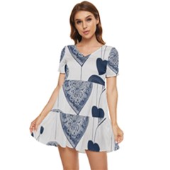 Tiered Short Sleeve Babydoll Dress 