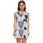 Blue Hearts Tiered Sleeveless Mini Dress