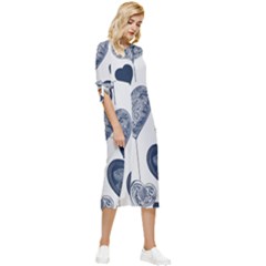 Bow Sleeve Chiffon Midi Dress 