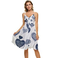 Sleeveless Tie Front Chiffon Dress 