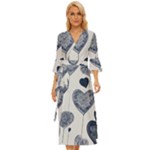 Blue Hearts Midsummer Wrap Dress