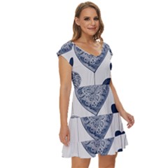 Short Sleeve Tiered Mini Dress 