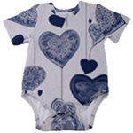Blue Hearts Baby Short Sleeve Bodysuit