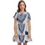 Blue Hearts Kids  Puff Sleeved Dress