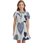 Blue Hearts Kids  Bow Tie Puff Sleeve Dress