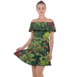 Redwood & Moss Off Shoulder Velour Dress
