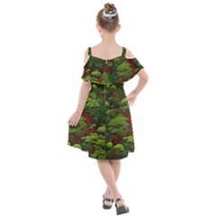 Kids  Cut Out Shoulders Chiffon Dress 