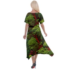 Cross Front Sharkbite Hem Maxi Dress 