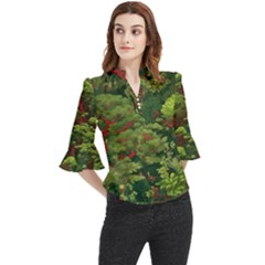 Loose Horn Sleeve Chiffon Blouse 