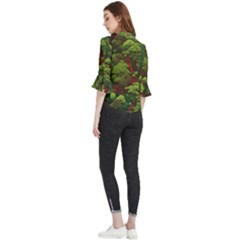 Loose Horn Sleeve Chiffon Blouse 