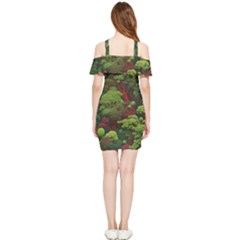 Shoulder Frill Bodycon Summer Dress 