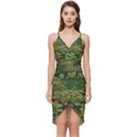 Redwood & Moss Wrap Frill Dress