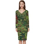 Redwood & Moss Long Sleeve V-Neck Bodycon Dress 