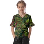 Redwood & Moss Kids  V-Neck Horn Sleeve Blouse