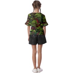 Kids  V-Neck Horn Sleeve Blouse 