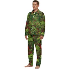 Men s Long Sleeve Velvet Pocket Pajamas Set 