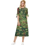 Redwood & Moss Bow Sleeve Chiffon Midi Dress