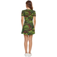 V-Neck High Waist Chiffon Mini Dress 