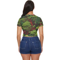 Side Button Cropped T-Shirt 