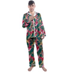 Men s Long Sleeve Satin Pajamas Set 