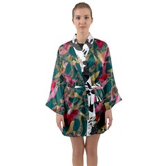 Long Sleeve Satin Kimono 