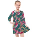 Foil & Black Birds Kids  Quarter Sleeve Shirt Dress