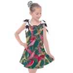Foil & Black Birds Kids  Tie Up Tunic Dress
