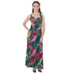 Foil & Black Birds Sleeveless Velour Maxi Dress