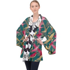 Long Sleeve Velvet Kimono  