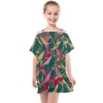 Foil & Black Birds Kids  One Piece Chiffon Dress