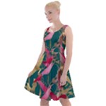 Foil & Black Birds Knee Length Skater Dress