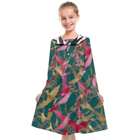 Foil & Black Birds Kids  Midi Sailor Dress from ArtsNow.com