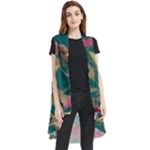 Foil & Black Birds Sleeveless Chiffon Waistcoat Shirt