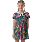 Foil & Black Birds Kids  Asymmetric Collar Dress