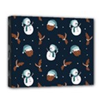 Santa Snowman Deluxe Canvas 20  x 16  (Stretched)
