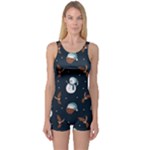 Santa Snowman One Piece Boyleg Swimsuit