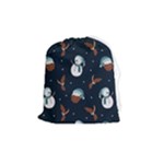 Santa Snowman Drawstring Pouch (Medium)