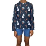 Santa Snowman Kids  Long Sleeve Swimwear