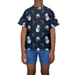 Santa Snowman Kids  Short Sleeve Swimwear