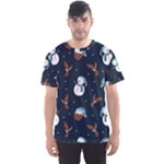 Santa Snowman Men s Sport Mesh T-Shirt