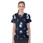 Santa Snowman Women s Cotton T-Shirt