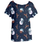 Santa Snowman Women s Oversized T-Shirt