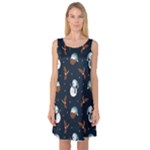 Santa Snowman Sleeveless Satin Nightdress