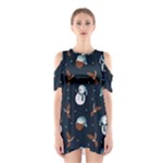 Santa Snowman Shoulder Cutout One Piece Dress