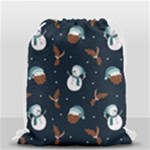 Santa Snowman Drawstring Bag (Small)