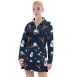 Santa Snowman Women s Long Sleeve Casual Dress