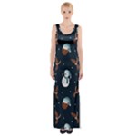 Santa Snowman Thigh Split Maxi Dress