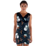 Santa Snowman Wrap Front Bodycon Dress