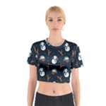 Santa Snowman Cotton Crop Top