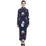 Santa Snowman Turtleneck Maxi Dress